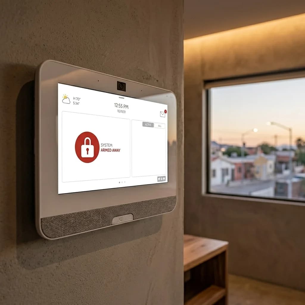 Panel de alarma Qolsys de SAYSE en un hogar